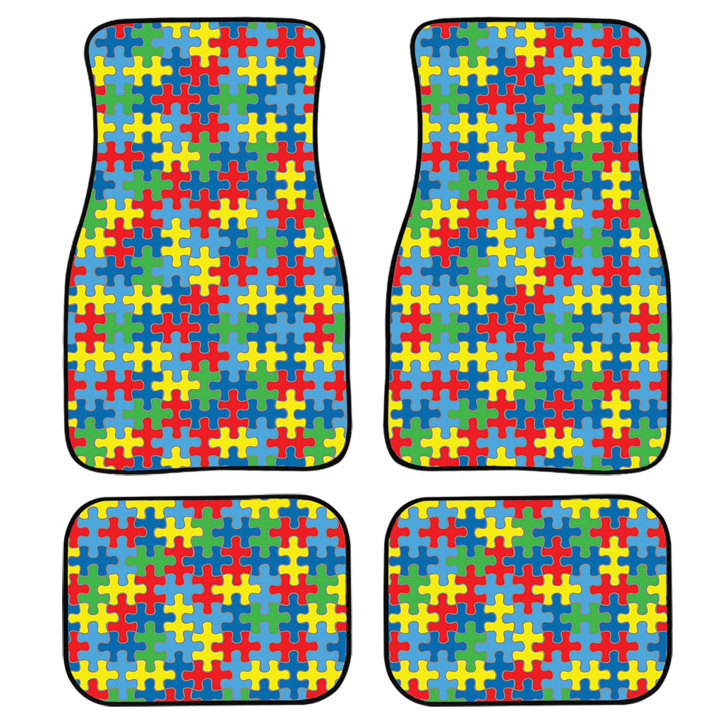Autism Awareness Jigsaw Print Front And Back Car Floor Mats/ Front Car Mat