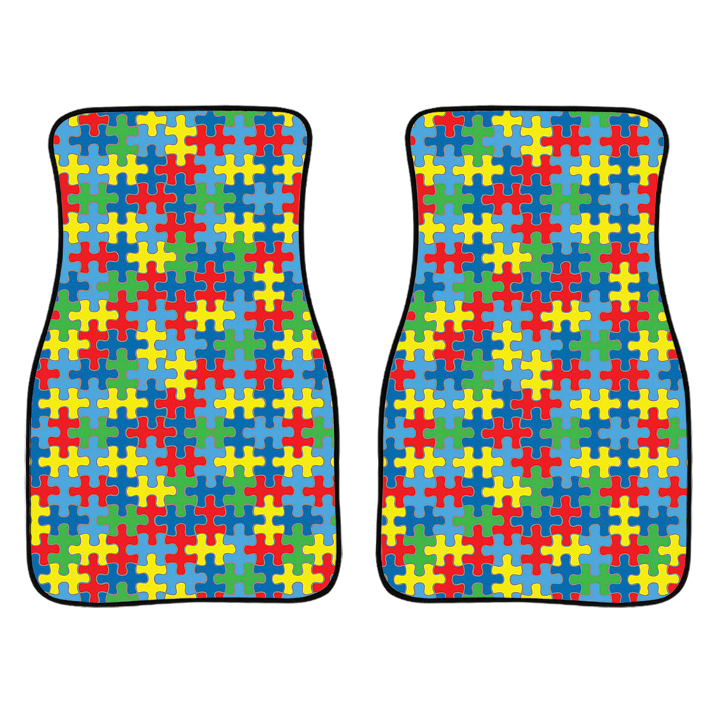 Autism Awareness Jigsaw Print Front And Back Car Floor Mats/ Front Car Mat