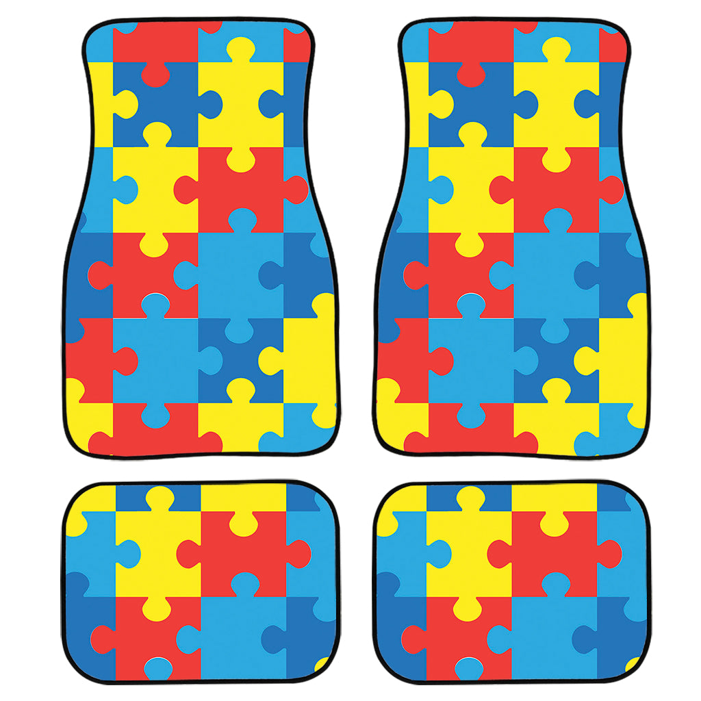 Autism Awareness Pattern Print Front And Back Car Floor Mats/ Front Car Mat