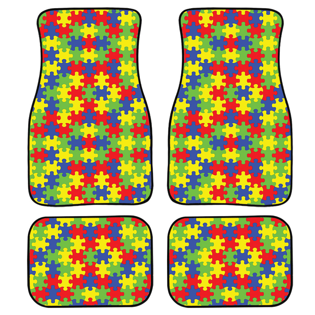Autism Awareness Puzzle Pattern Print Front And Back Car Floor Mats/ Front Car Mat