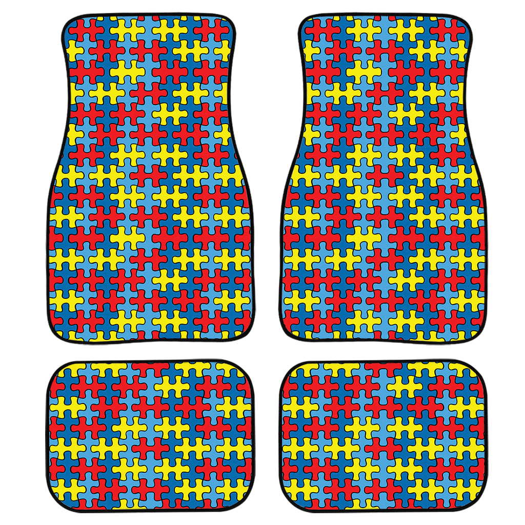 Autism Awareness Puzzle Print Front And Back Car Floor Mats/ Front Car Mat