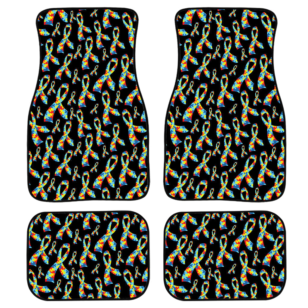 Autism Awareness Ribbon Pattern Print Front And Back Car Floor Mats/ Front Car Mat