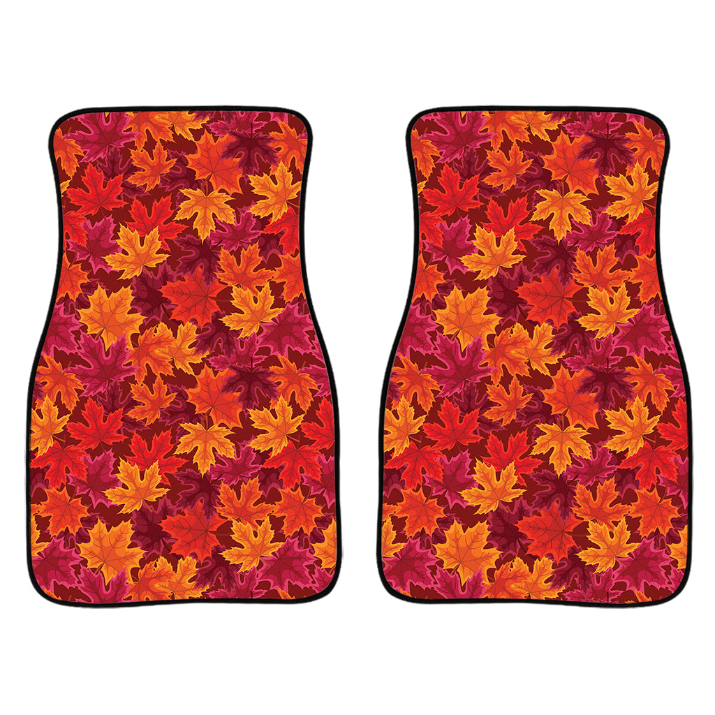 Autumn Maple Leaves Pattern Print Front And Back Car Floor Mats/ Front Car Mat