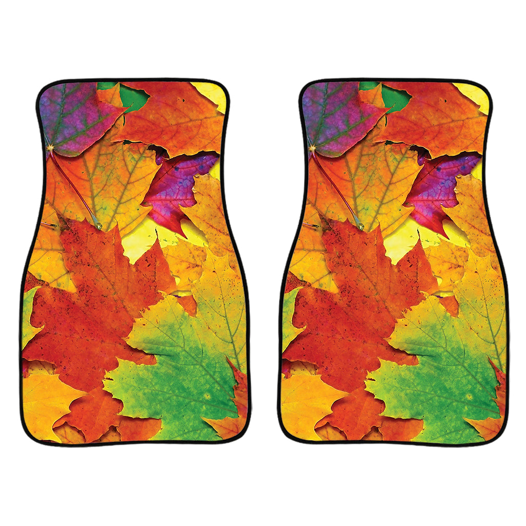 Autumn Maple Leaves Print Front And Back Car Floor Mats/ Front Car Mat