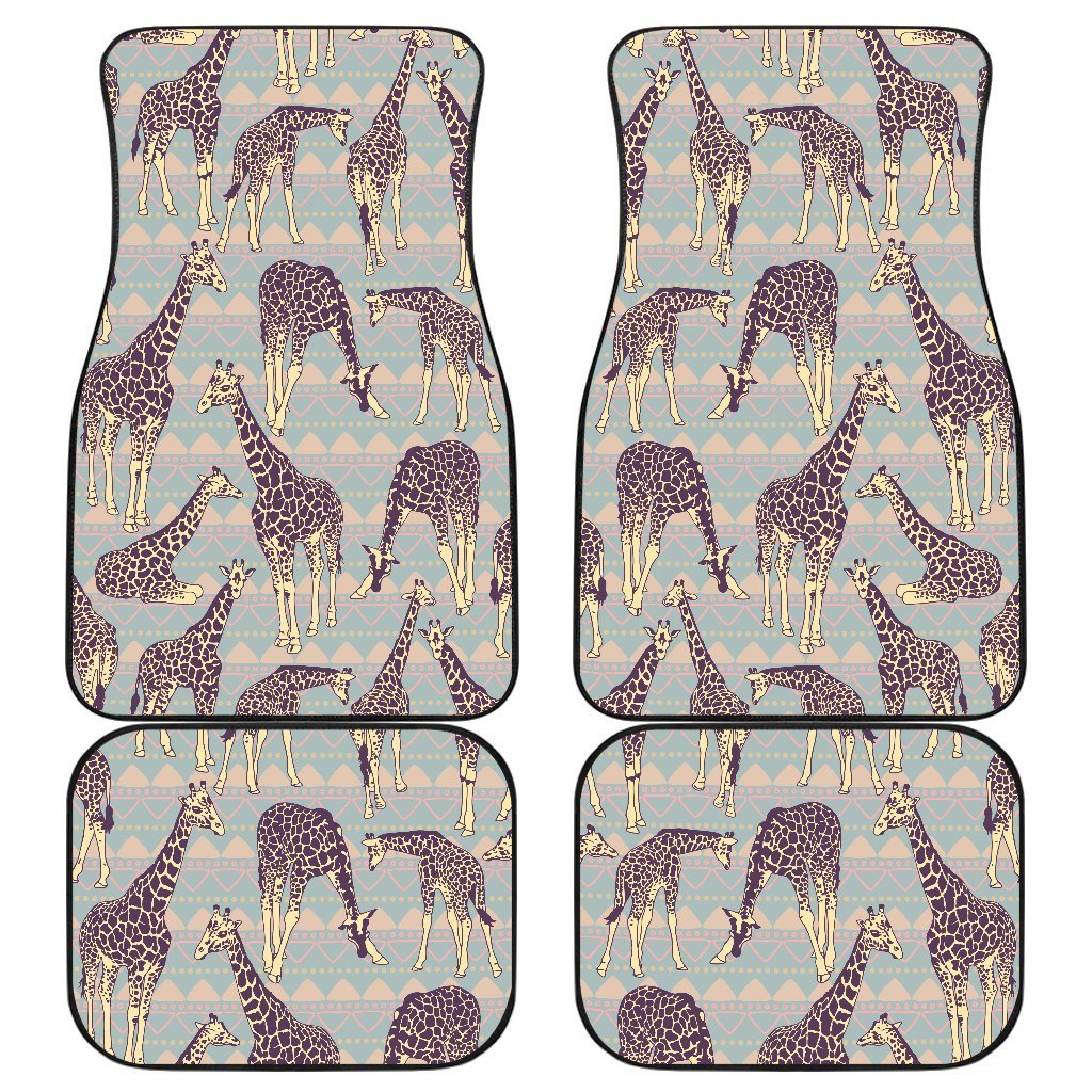 Aztec Giraffe Pattern Print Front And Back Car Floor Mats/ Front Car Mat