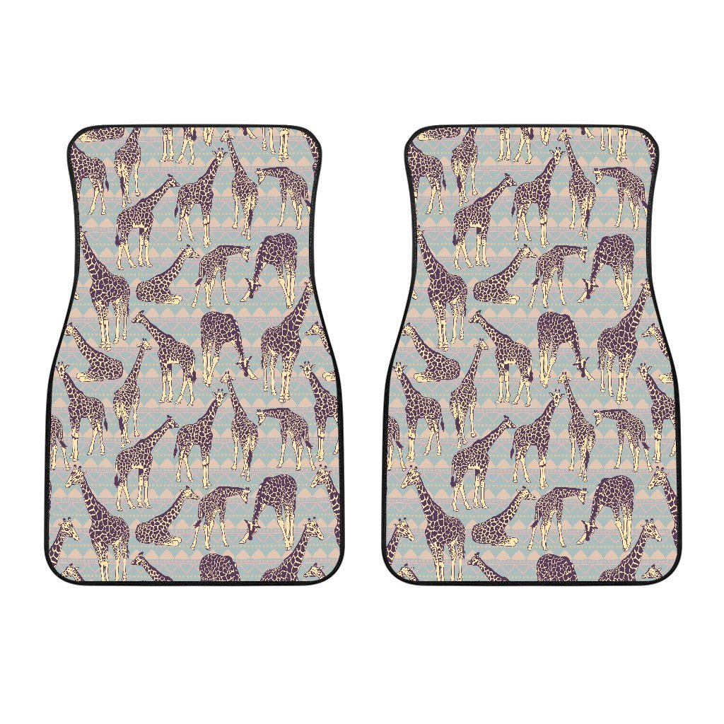 Aztec Giraffe Pattern Print Front And Back Car Floor Mats/ Front Car Mat