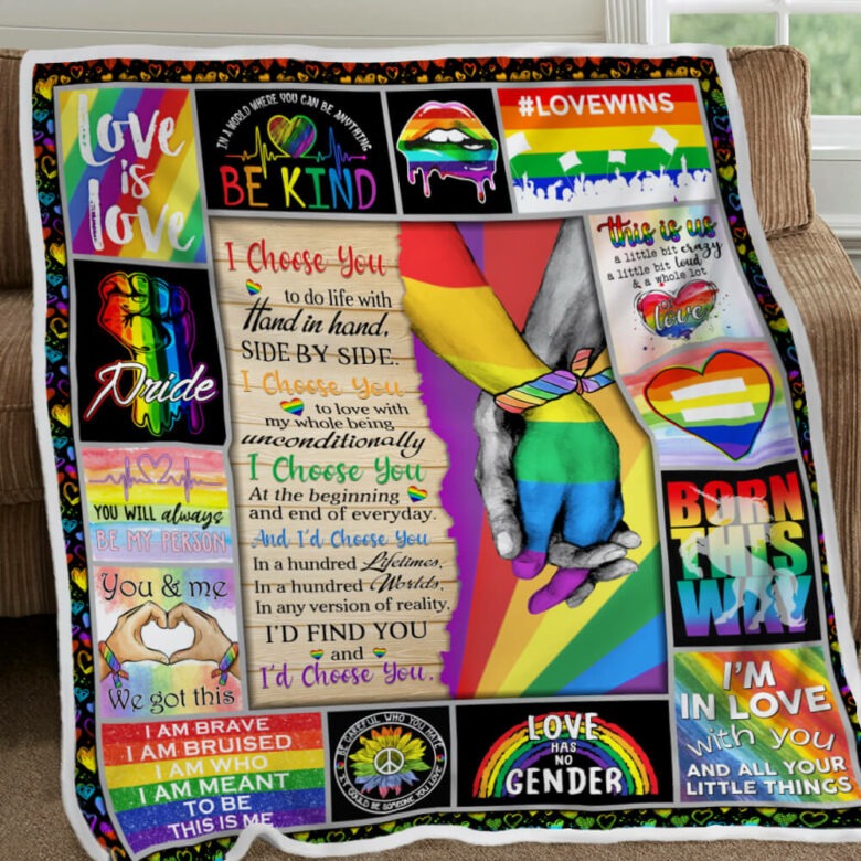 Blanket For Lgbt/ Pride Blanket Love Is Love Rainbow Blankets For Couple Gay Man/ Love Has No Gender Blankets