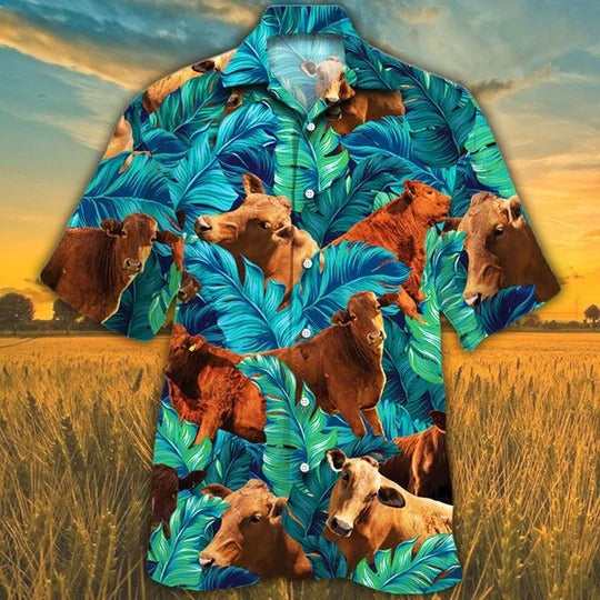 Beefmaster Cattle Lovers Hawaiian Shirt/ Unisex Print Aloha Short Sleeve Casual Shirt
