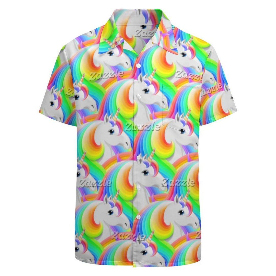 Rainbow Lgbt Princess Unicorn Hawaiian Vintage Shirt Mens Button Down Plus Size Tropical Hawaii Beach Shirts