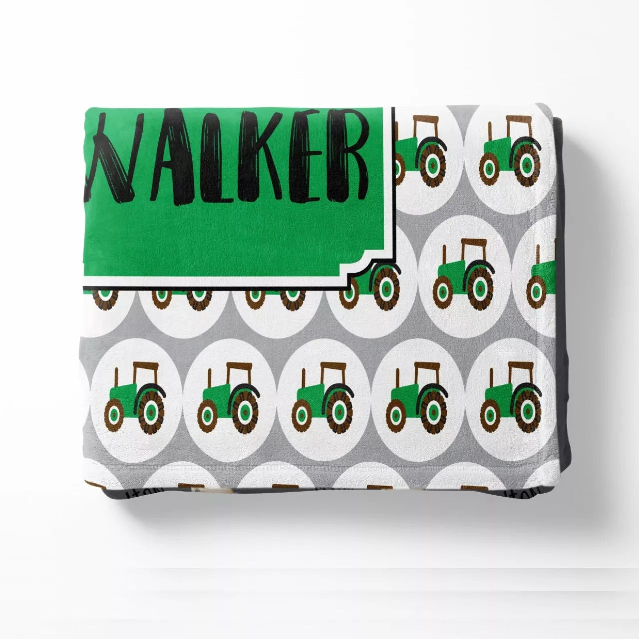 Personalized Green Tractor Blanket For Baby/ Cute Baby Blanket Best Gift For Son Daughter Newborn Blanket Soft Cozy Premium
