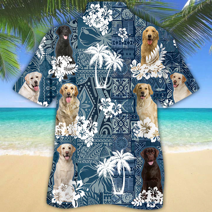 Labrador Retriever Hawaiian Shirt/ Flower Labrador Retriever Short Sleeve Hawaiian Aloha Shirt for Men/ Women