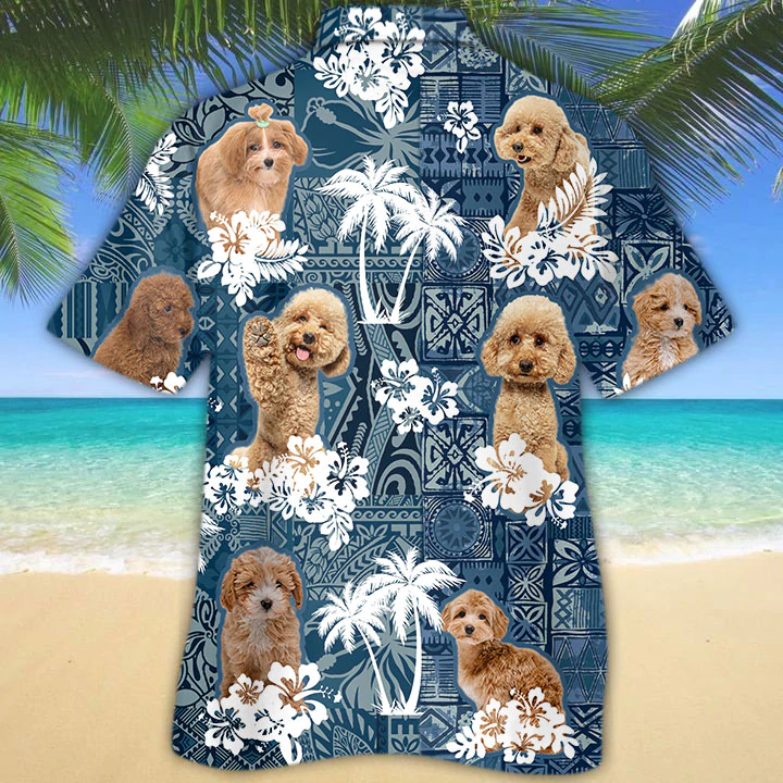 Maltipoo Hawaiian Shirt/ Flower dog Short Sleeve Hawaiian Aloha Shirt/ hawaiian shirt for men/ women