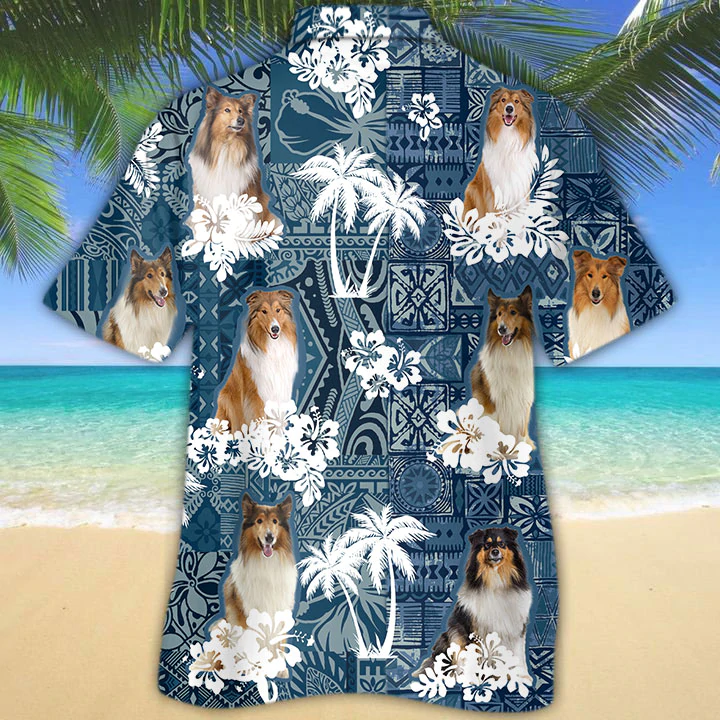 Rough Collie Hawaiian Shirt