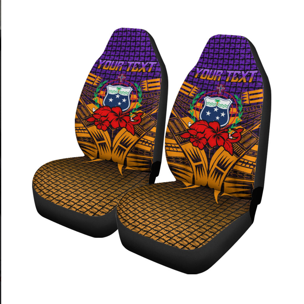 Custom Samoa Car Seat Covers Hibiscus With Tribal