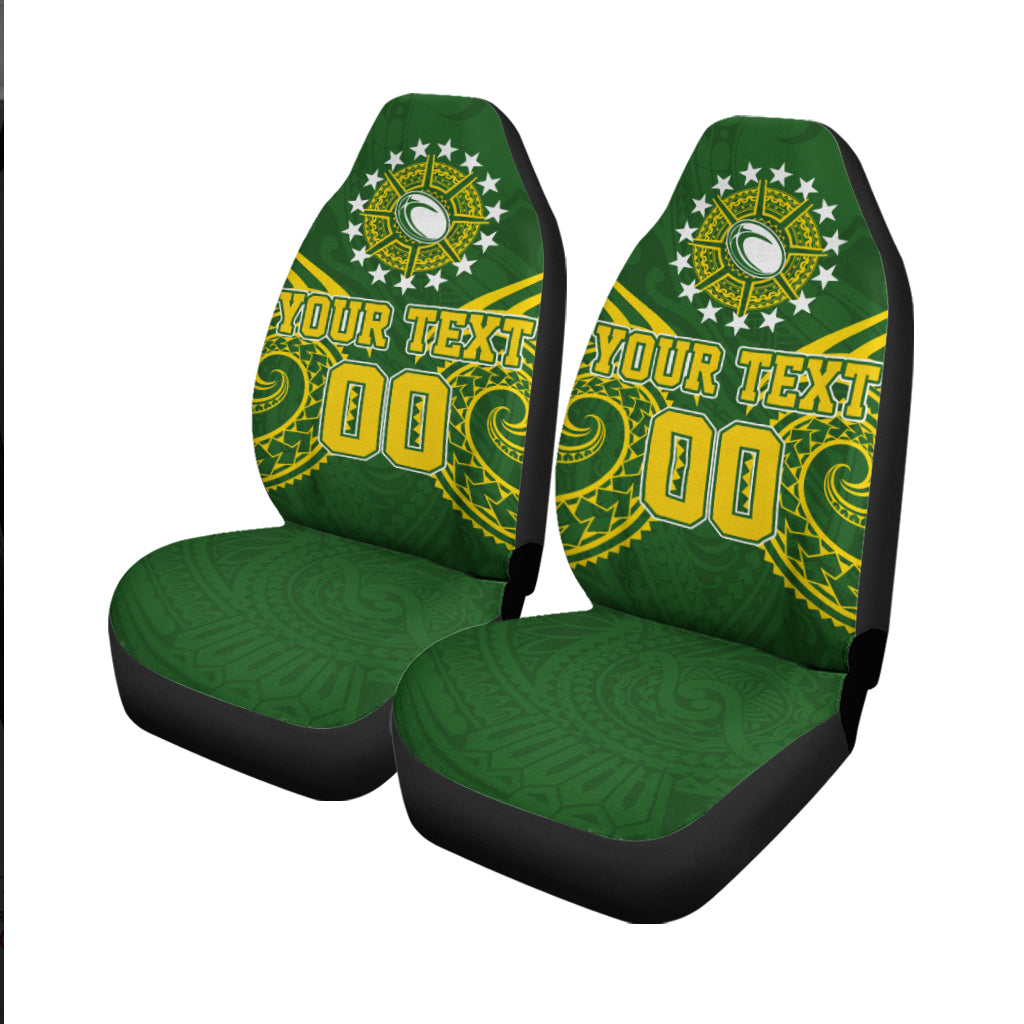 Custom Cook Islands Rugby Car Seat Covers Tribal Pattern