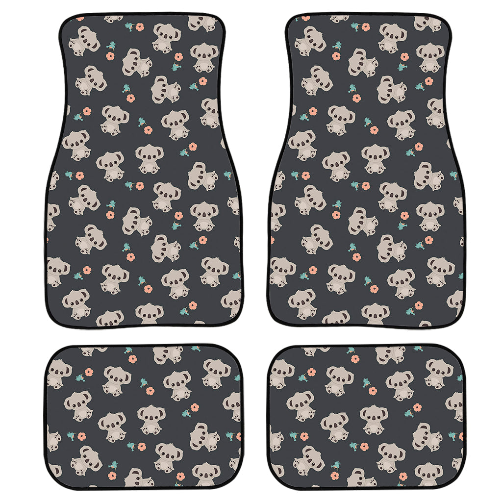 Baby Koala And Floral Pattern Print Front And Back Car Floor Mats/ Front Car Mat