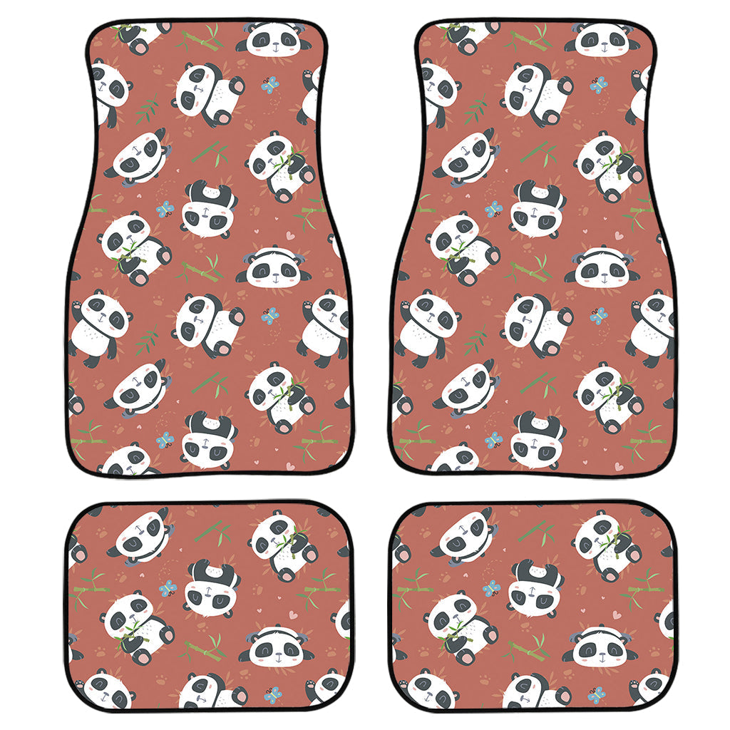 Baby Panda And Bamboo Pattern Print Front And Back Car Floor Mats/ Front Car Mat