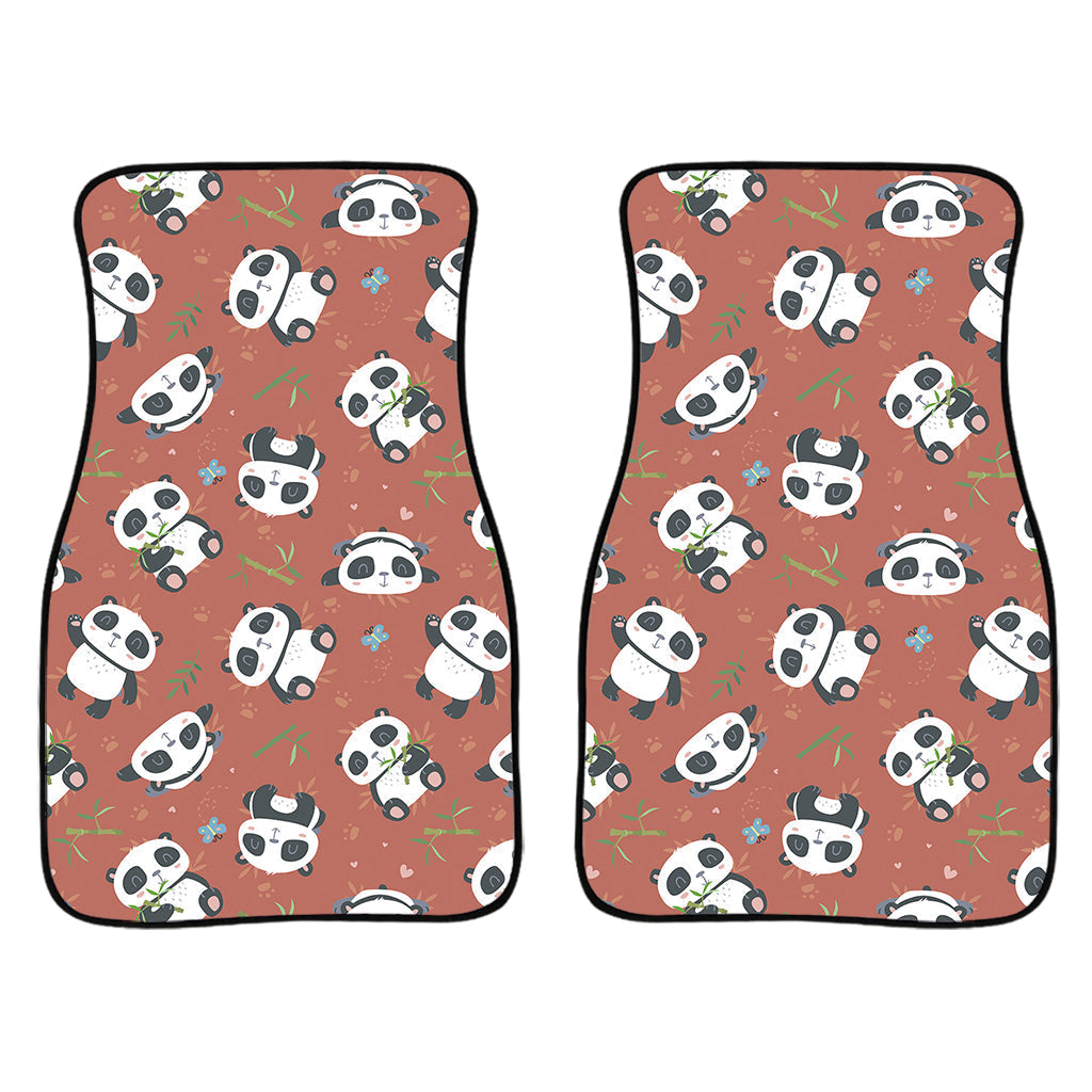 Baby Panda And Bamboo Pattern Print Front And Back Car Floor Mats/ Front Car Mat