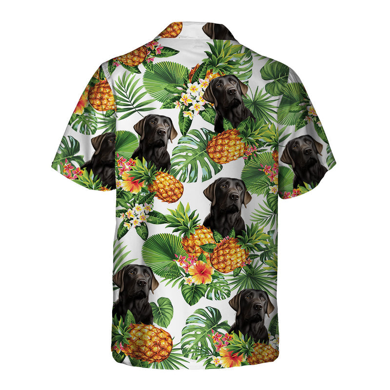 Black Labrador Retriever Tropical Pattern Hawaiian Shirt/ Dog Hawaiian Shirt/ summer gift for men and women