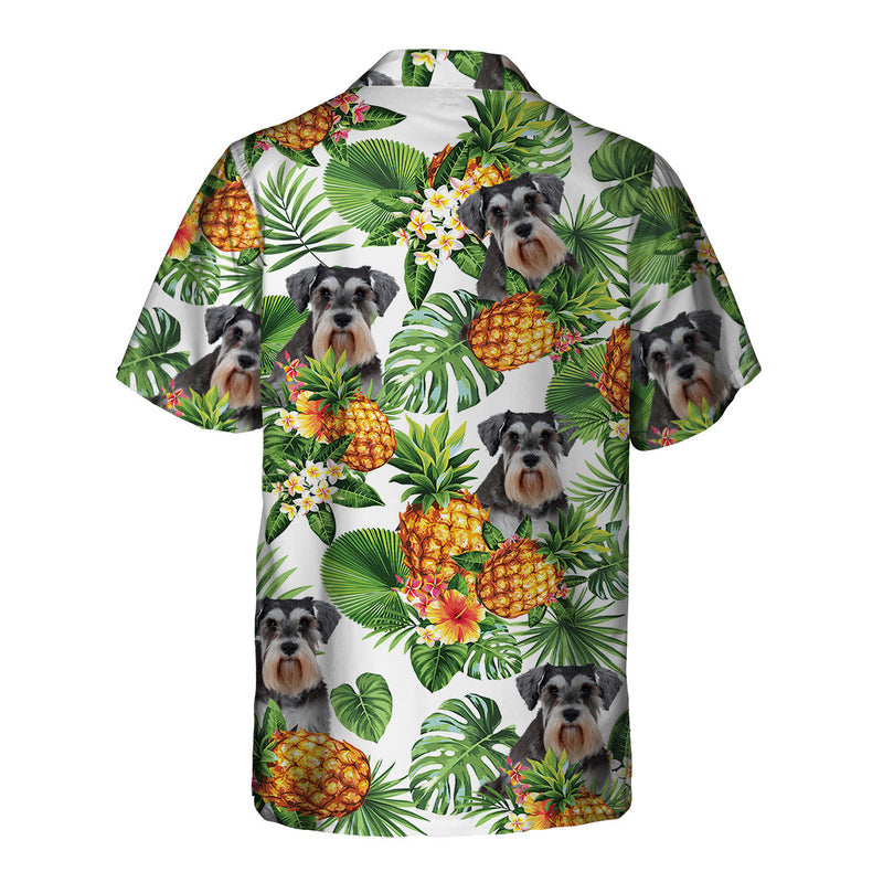 Miniature Schnauzer Tropical Pattern Hawaiian Shirt/ Dog lover Hawaiian Shirt/ summer gift for men and women