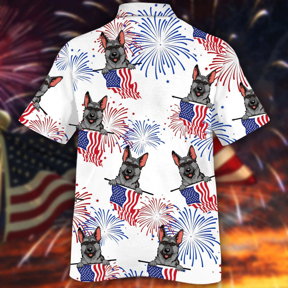German Shepherds Hawaiian Shirt/ Independence Day Is Coming/ 4Th Of July Hawaiian Dog Shirt