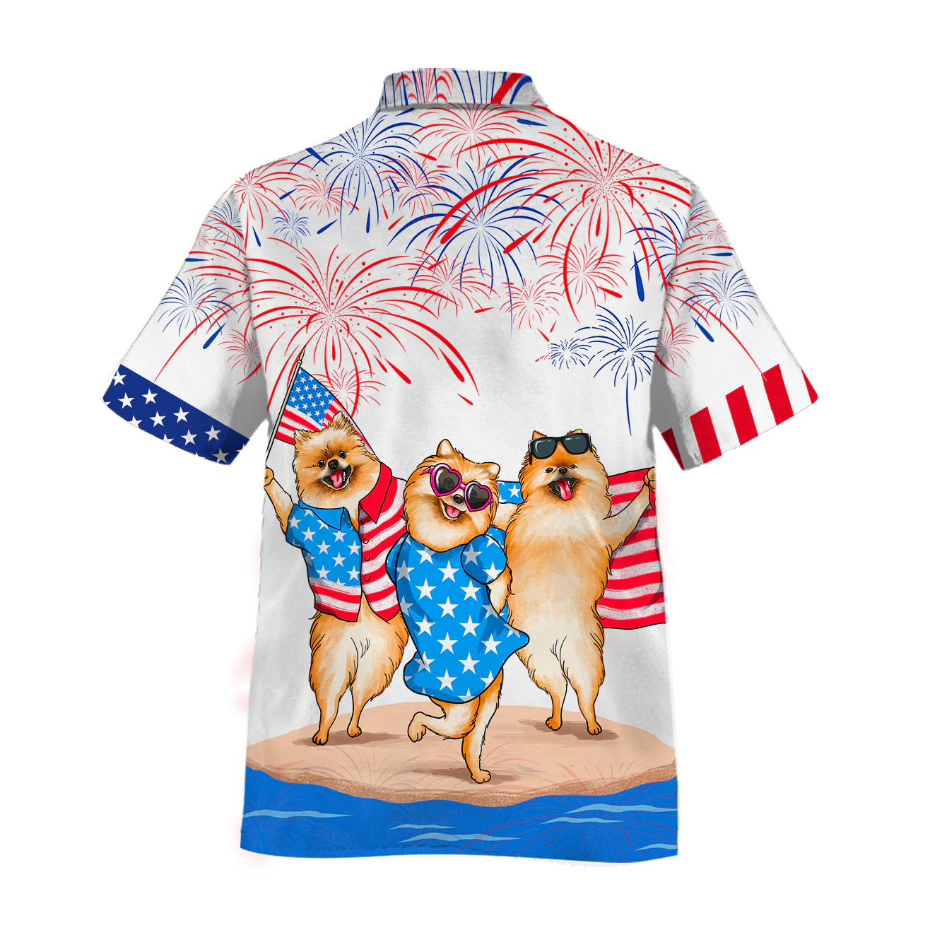 Coolspod Pomeranian Hawaiian Shirt For Independence