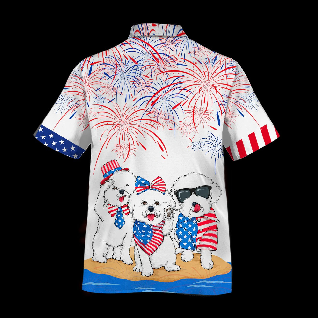 Independence In Coming Bichon Frise Alloha Hawaii Shirts For Men And Woman/ American Usa Flag Hawaii Dog Shirts