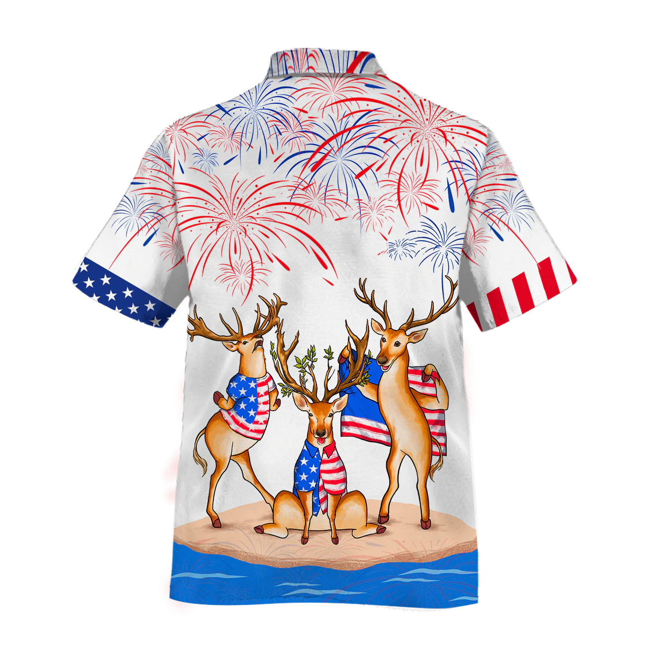 Deer Independence Day Is Coming Hawaiian Shirts For Adults/ Deer Hawaii Aloha Beach Shirt For Happy 4Th Of July