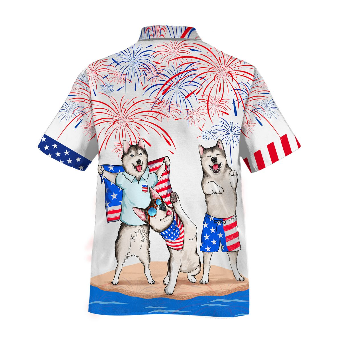 Alaska Hawaiian Shirt For 4Th Of July Patriotic/ American Independence Day Dog Hawaii Shirt For Men And Women