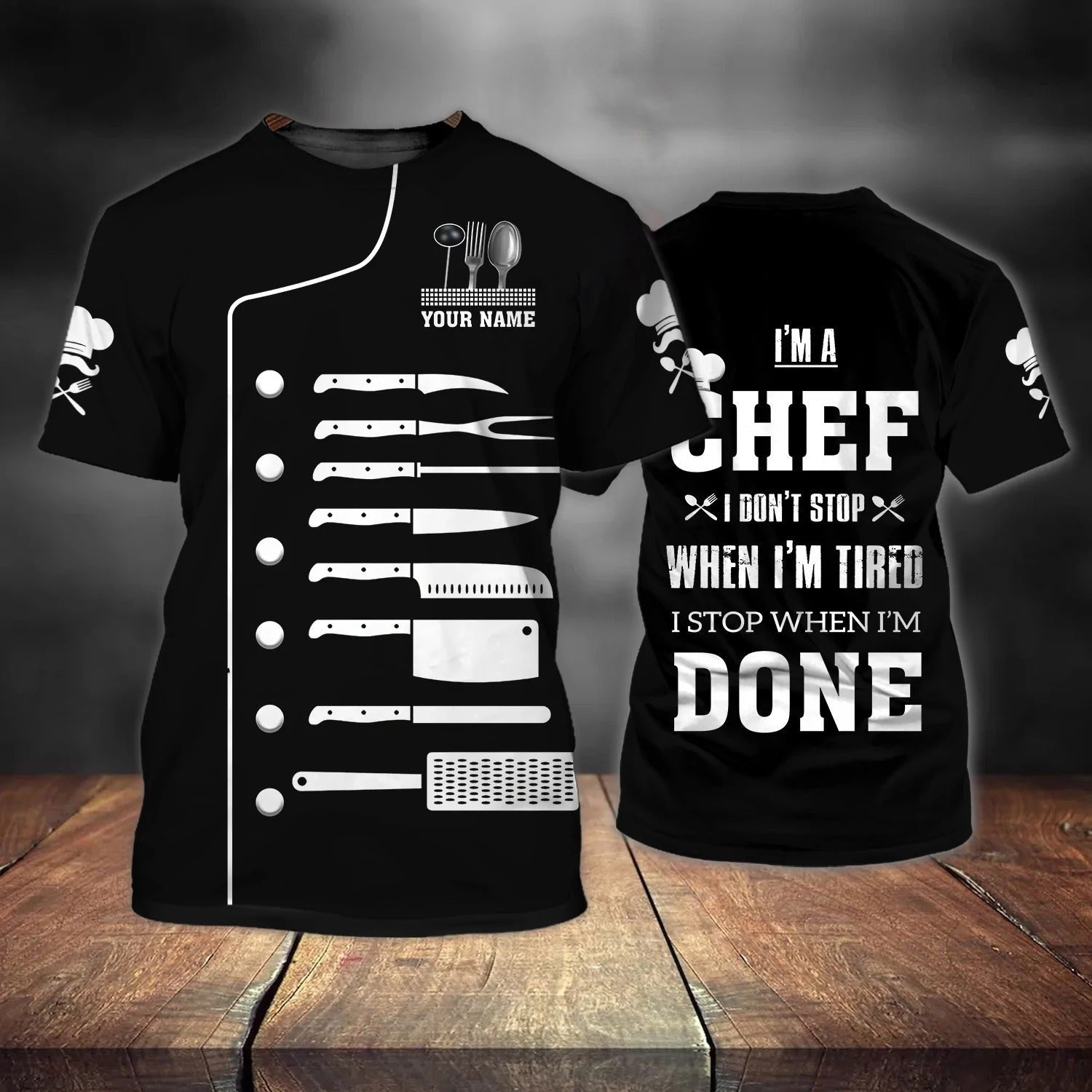 Personalized Black Chef Shirt/ I Am A Chef T Shirt/ Stop When I''m Done Master Chef Shirts