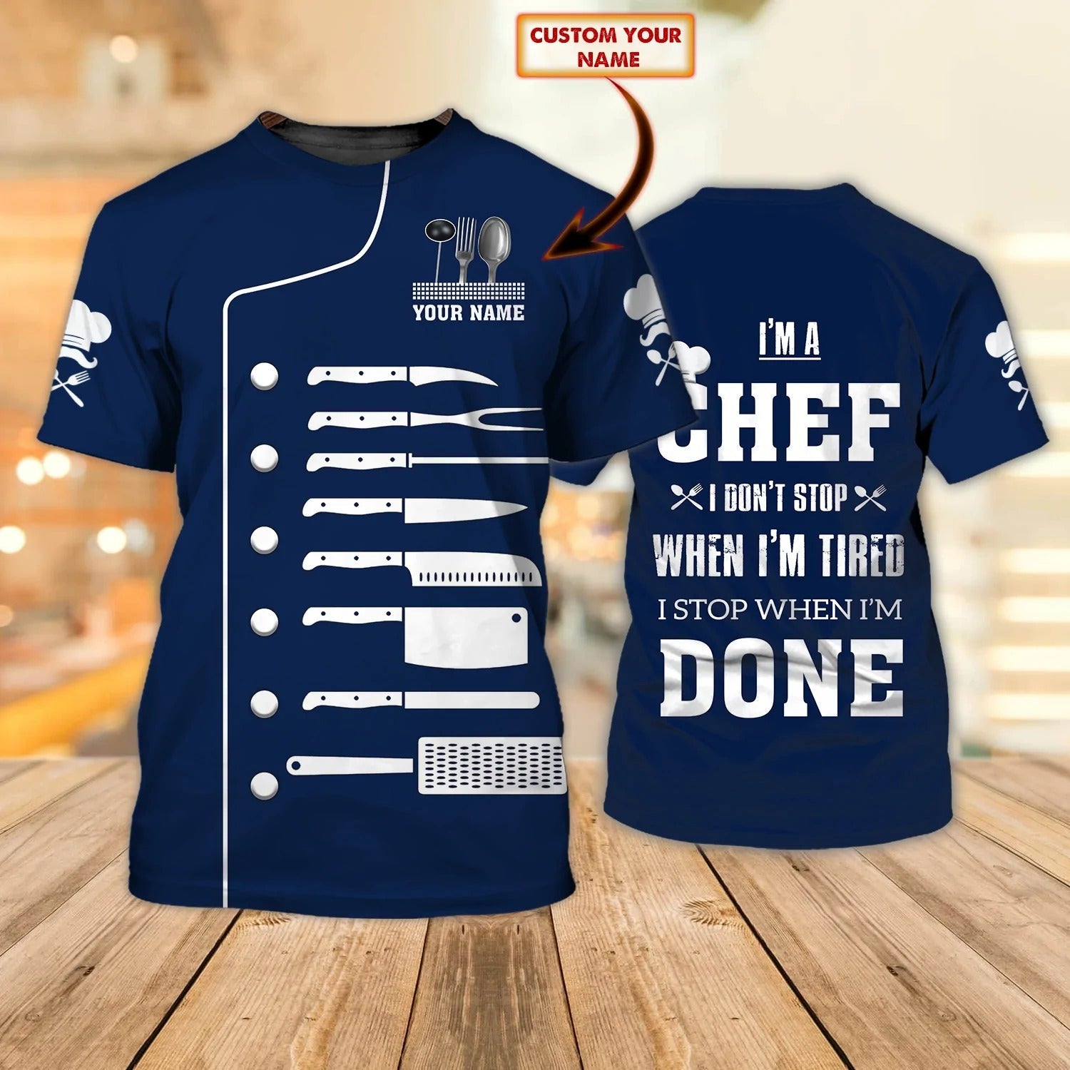Personalized Funny Master Chef T Shirt/ I''m A Chef Shirt/ I Stop When I''m Done Tee Shirts