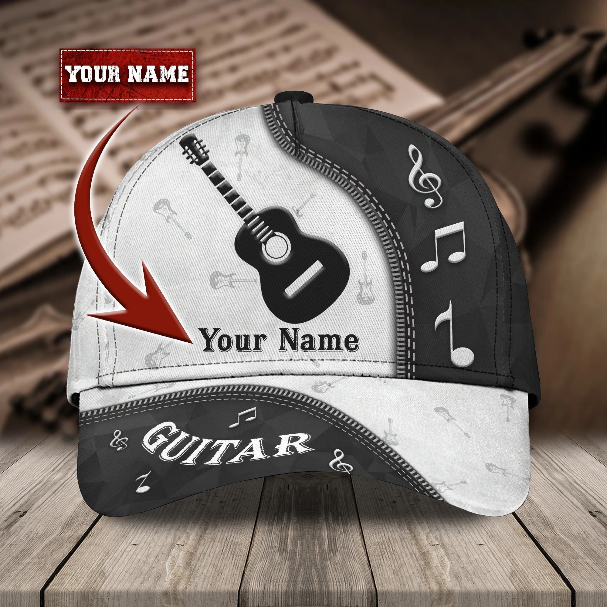 Custom Name Baseball Guitar Cap For Men And Woman/ Musican 3D Cap/ Guitarist Cap Hat For Summer