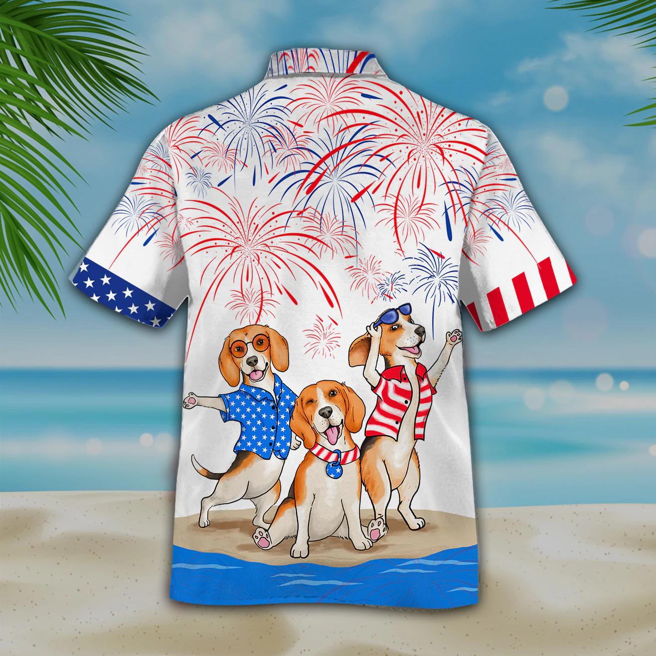 Beagle Hawaiian Shirts For Independence Day Happy 4Th Of July Hawaiian Aloha Beach Shirts For Summer