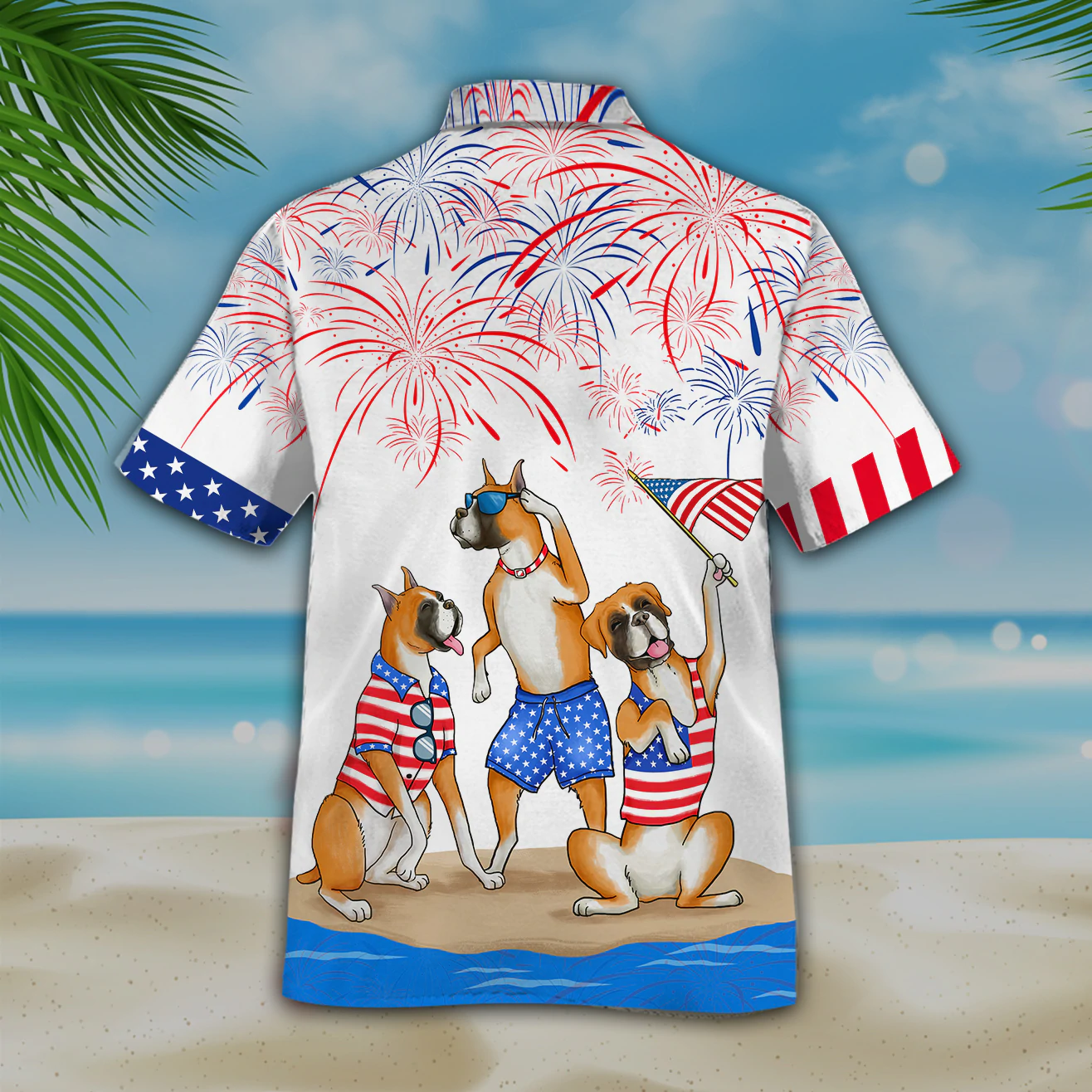 Boxer 3D Full Printed Hawaiian Shirts For Men And Woman/ Independence Day Is Coming/ Happy 4Th Of July Aloha Beach Shirt