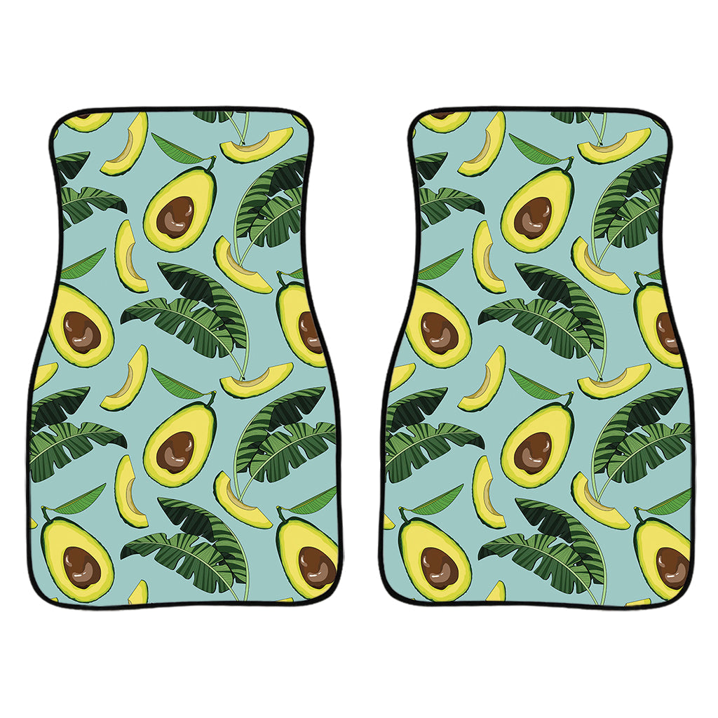 Banana Leaf Avocado Pattern Print Front And Back Car Floor Mats/ Front Car Mat