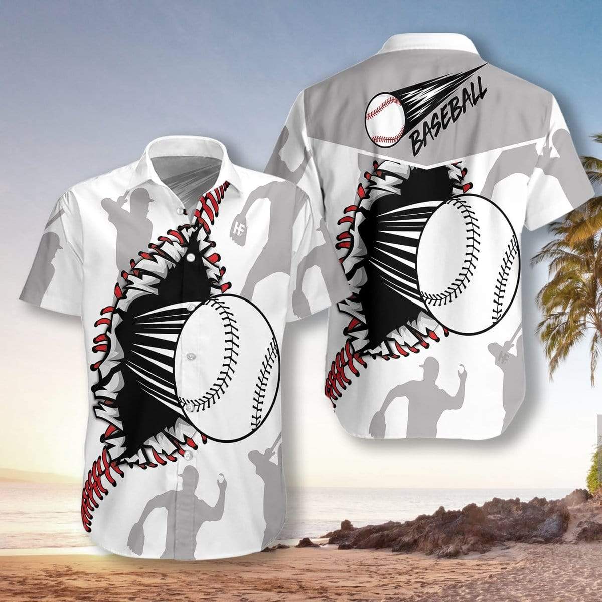 Wear Out Baseball Pattern Hawaiian Aloha Shirts