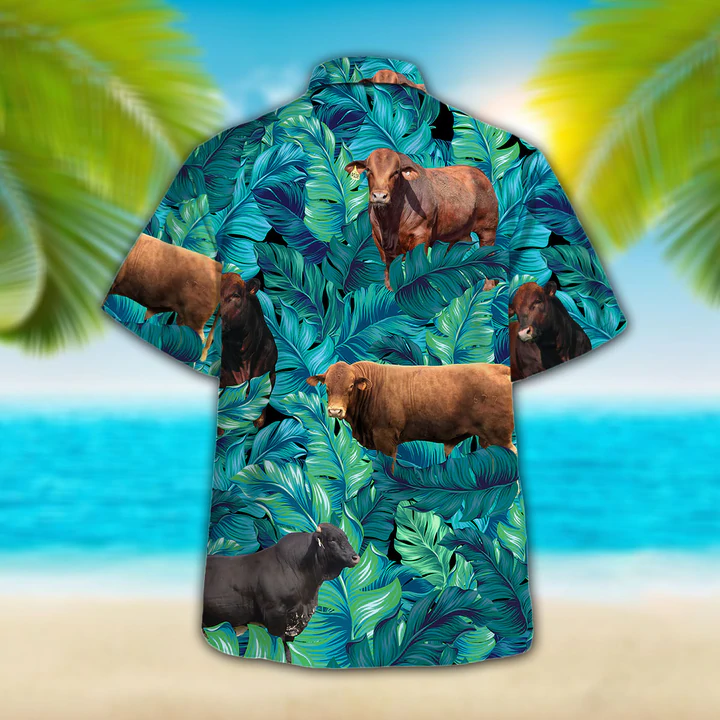 Beefmaster Cattle Lovers Hawaiian Shirt/ Cow Hawaiian shirt vintage flower/ Short Sleeve Hawaiian Aloha Shirt for men/ Women