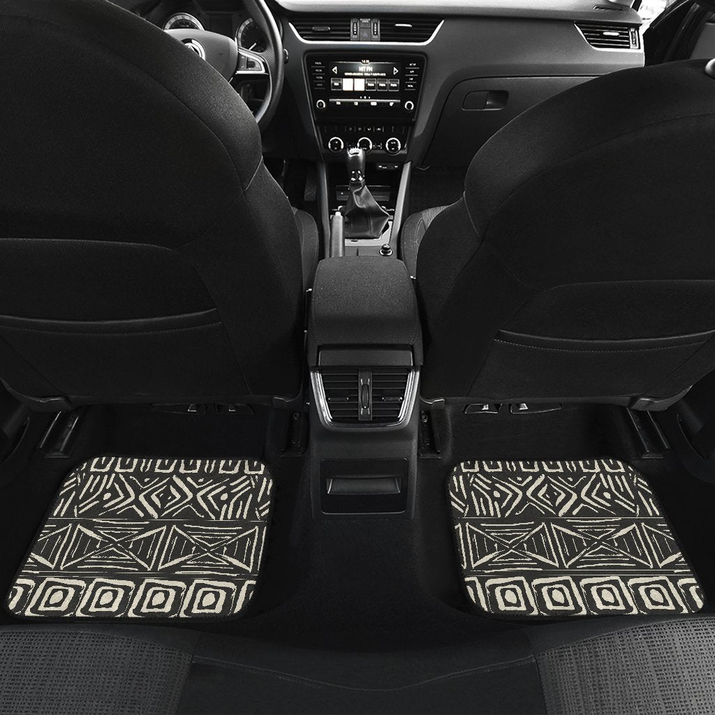 Beige Aztec Pattern Print Front And Back Car Floor Mats/ Front Car Mat