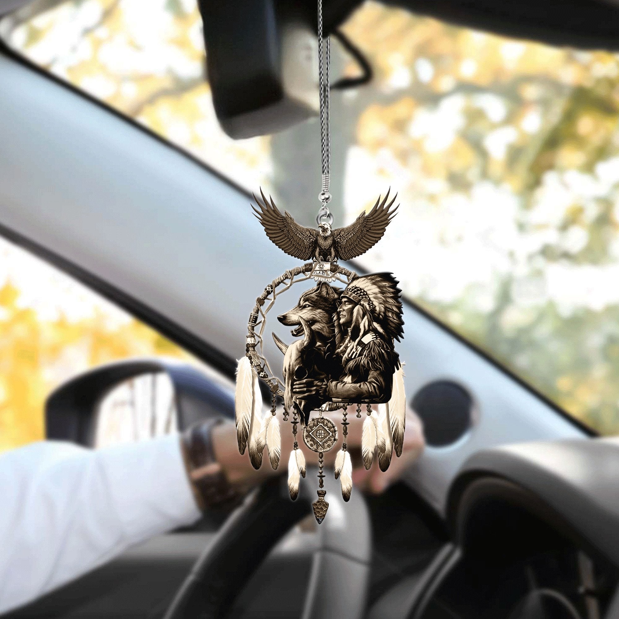 Cool Native American Hanging Ornament For Car/ Native American Car Accessories Interior