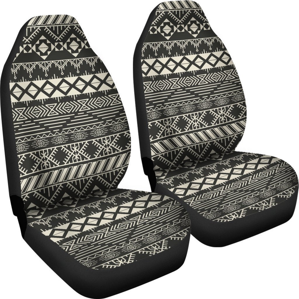 Black And Beige Aztec Pattern Print Universal Fit Car Seat Covers