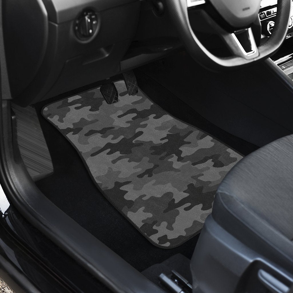 Black And Grey Camouflage Print Front And Back Car Floor Mats/ Front Car Mat