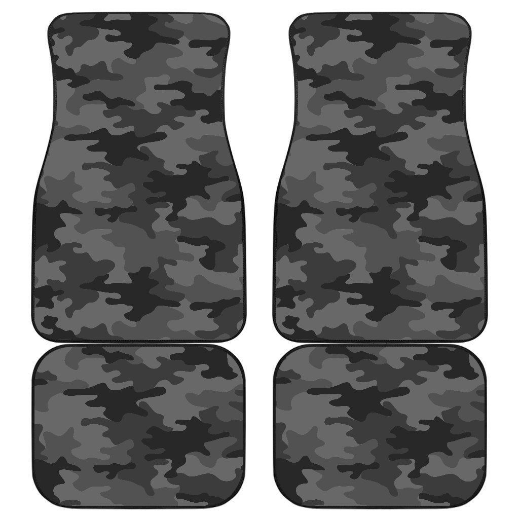 Black And Grey Camouflage Print Front And Back Car Floor Mats/ Front Car Mat