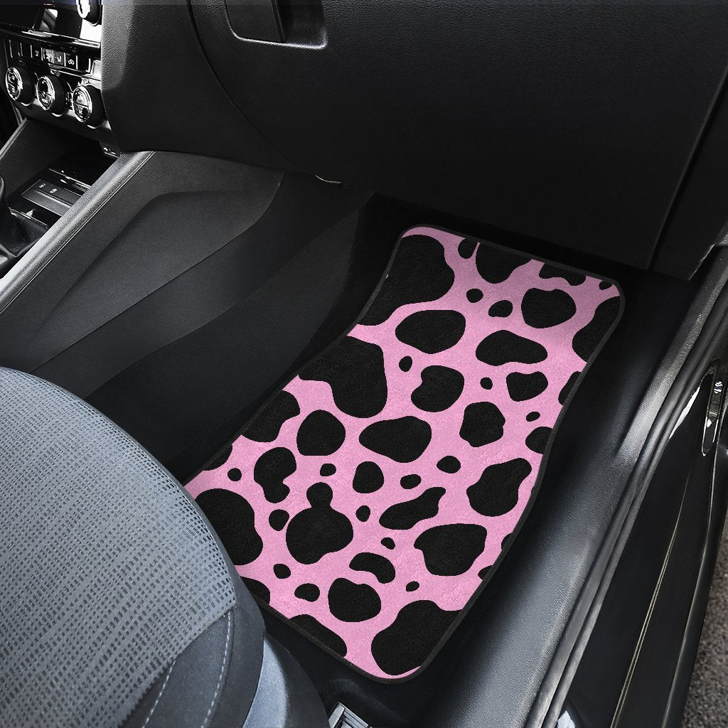 Black And Pink Cow Print Front And Back Car Floor Mats/ Front Car Mat