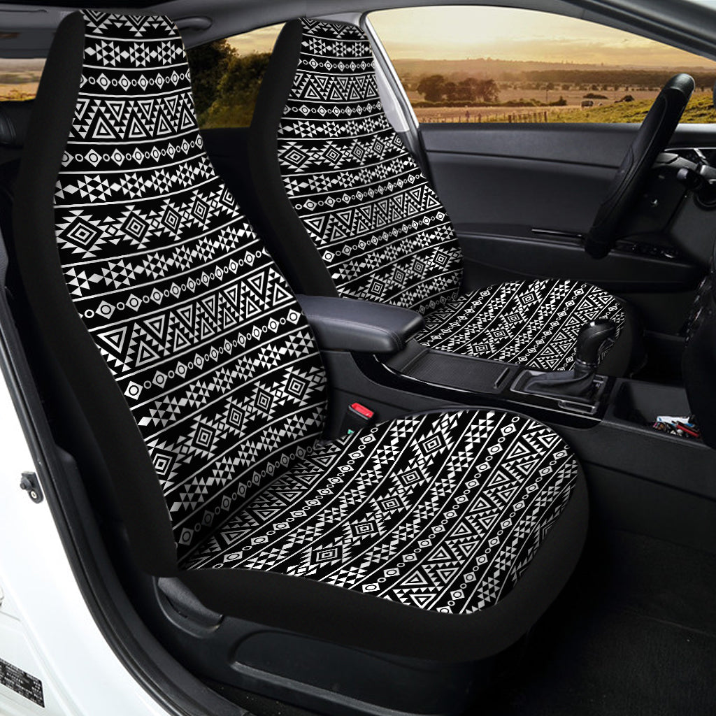 Black And White Aztec Geometric Print Universal Fit Car Seat Covers