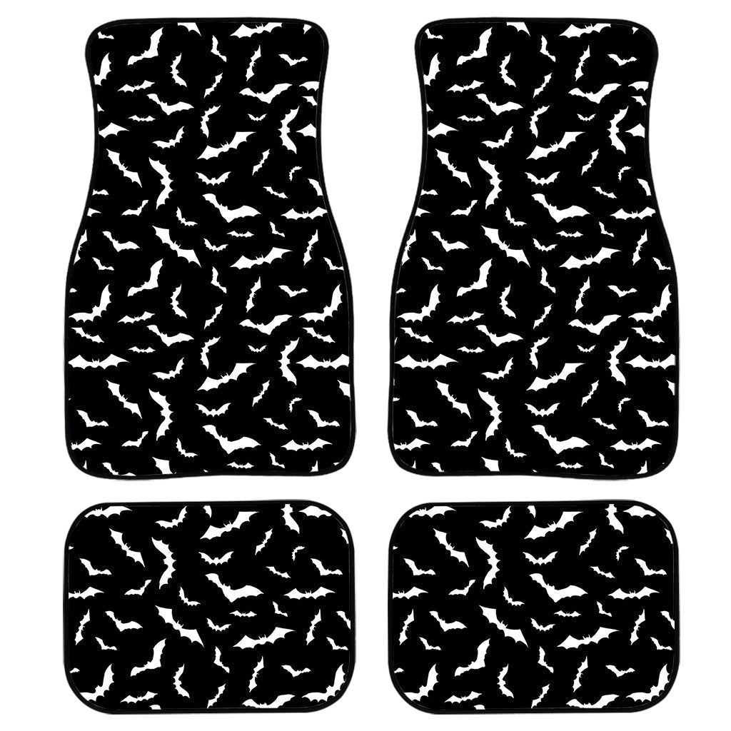 Black And White Halloween Bat Print Front And Back Car Floor Mats/ Front Car Mat