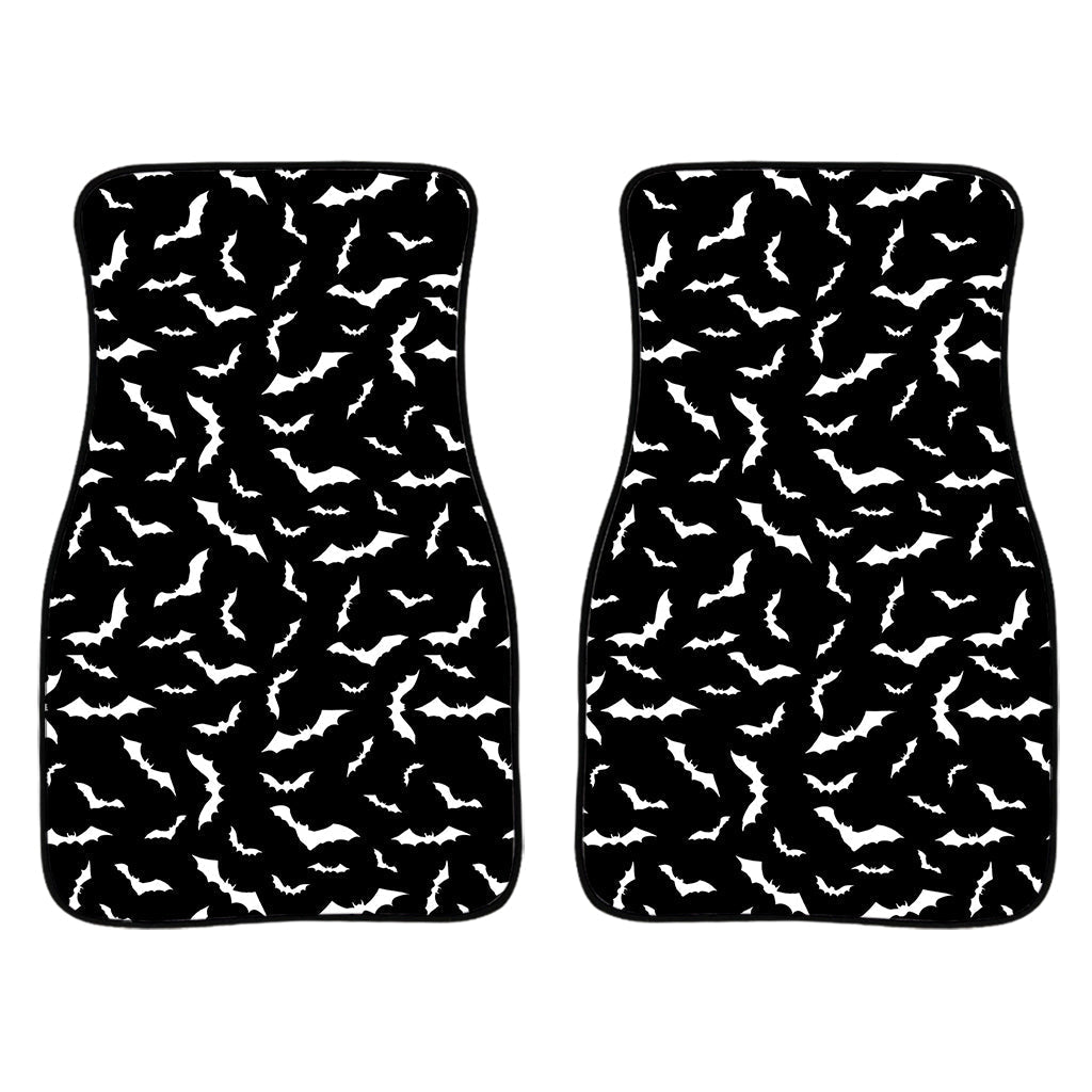Black And White Halloween Bat Print Front And Back Car Floor Mats/ Front Car Mat