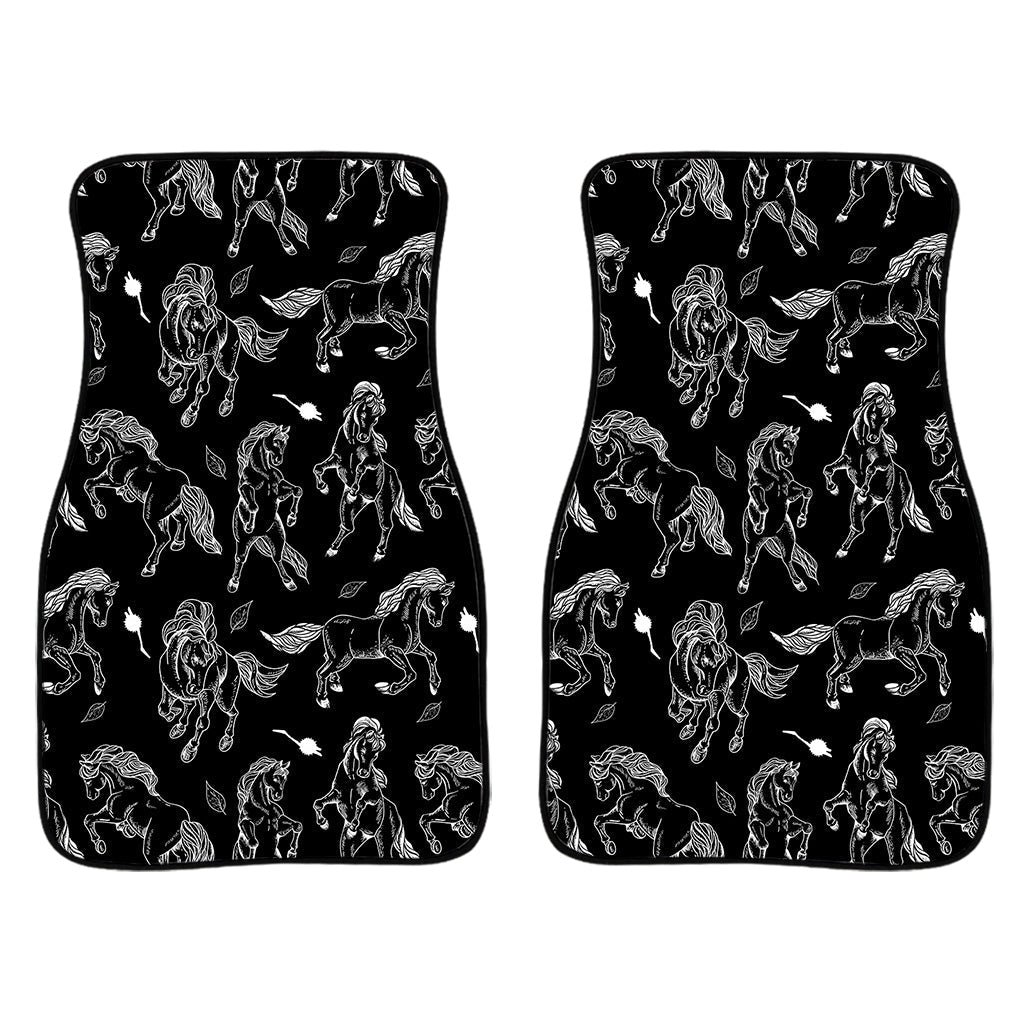 Black And White Horse Pattern Print Front And Back Car Floor Mats/ Front Car Mat