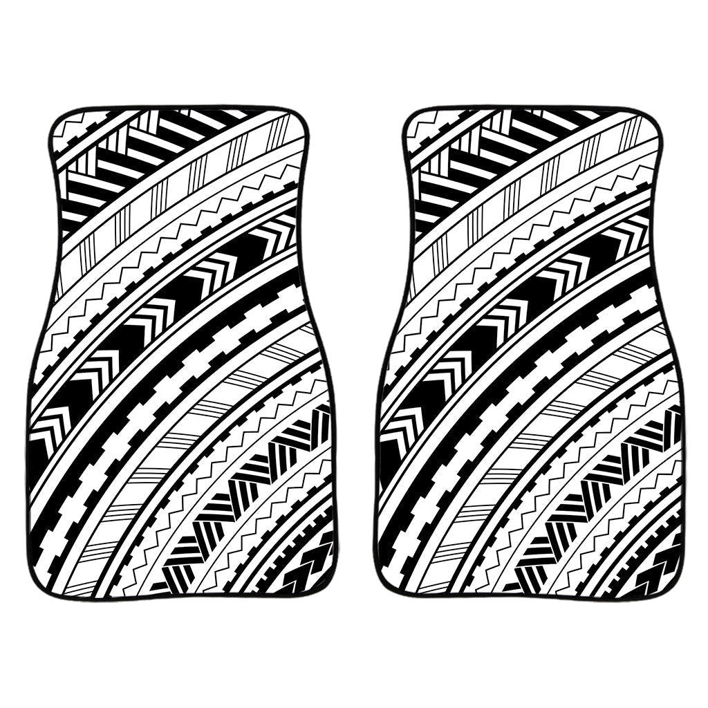 Black And White Maori Polynesian Print Front And Back Car Floor Mats/ Front Car Mat