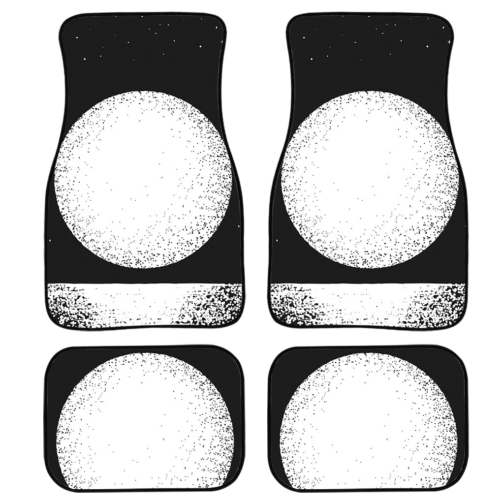 Black And White Moonlight Print Front And Back Car Floor Mats/ Front Car Mat