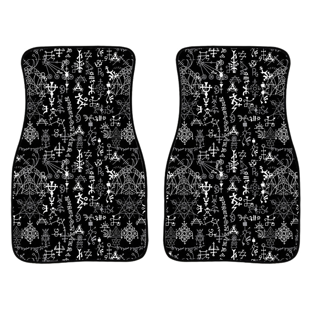 Black And White Mystic Wicca Print Front And Back Car Floor Mats/ Front Car Mat